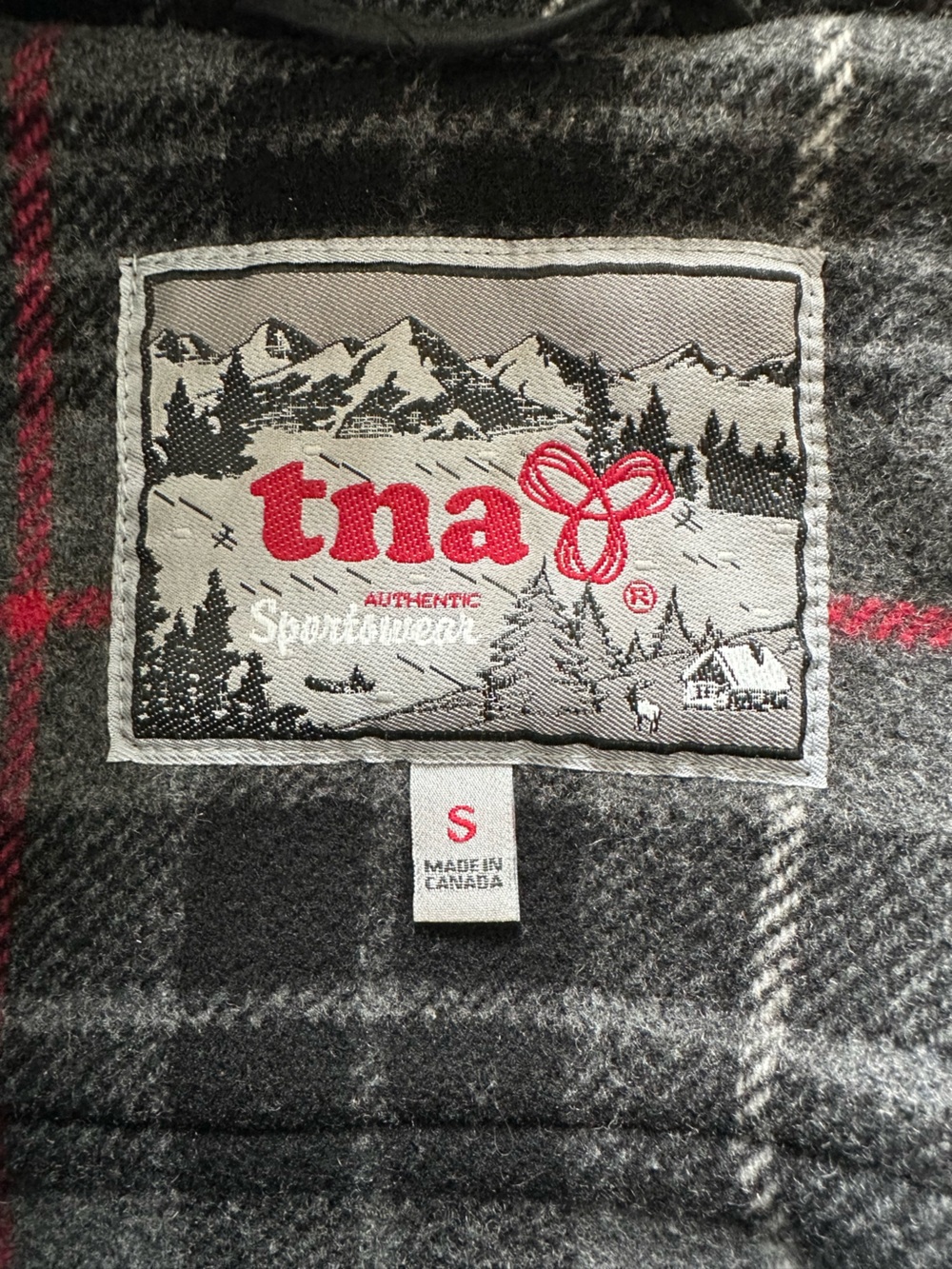 TNA Classic Hooded Duffle Wool Coat in Charcoal Gray  Small - Picture 6 of 8
